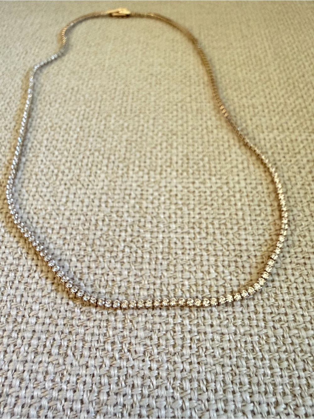 WHBM Gold-Tone Crystal Tennis Necklace - Elegant Women Jewelry